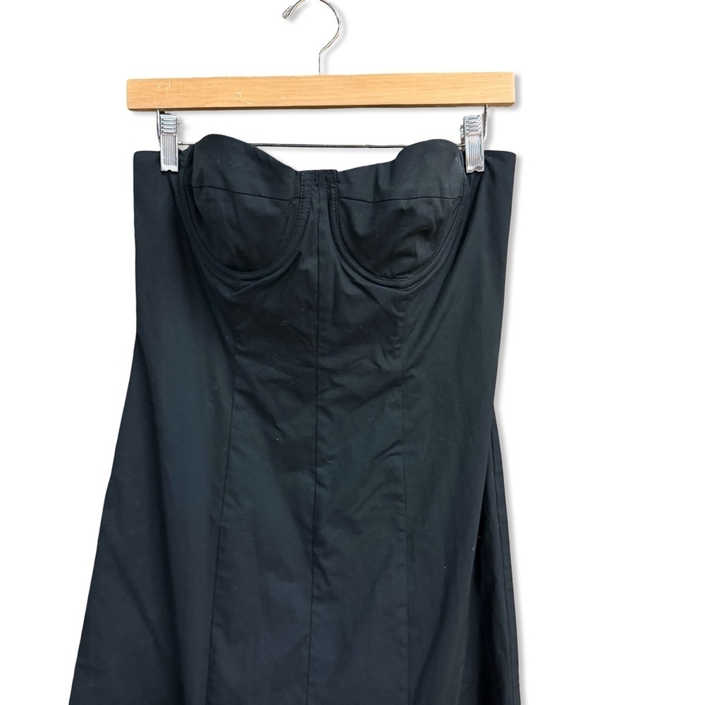 LPA Bianca Midi Dress Black Strapless bustier cotton Revolve NWT L - Picture 4 of 8